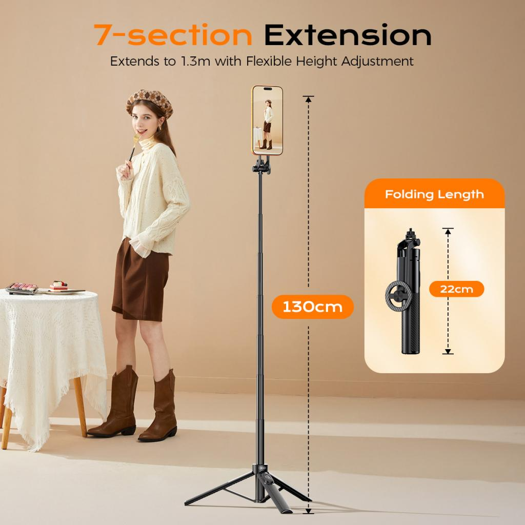 Selfie Stick Bluetooth XO Design SS30, Universal, Svart