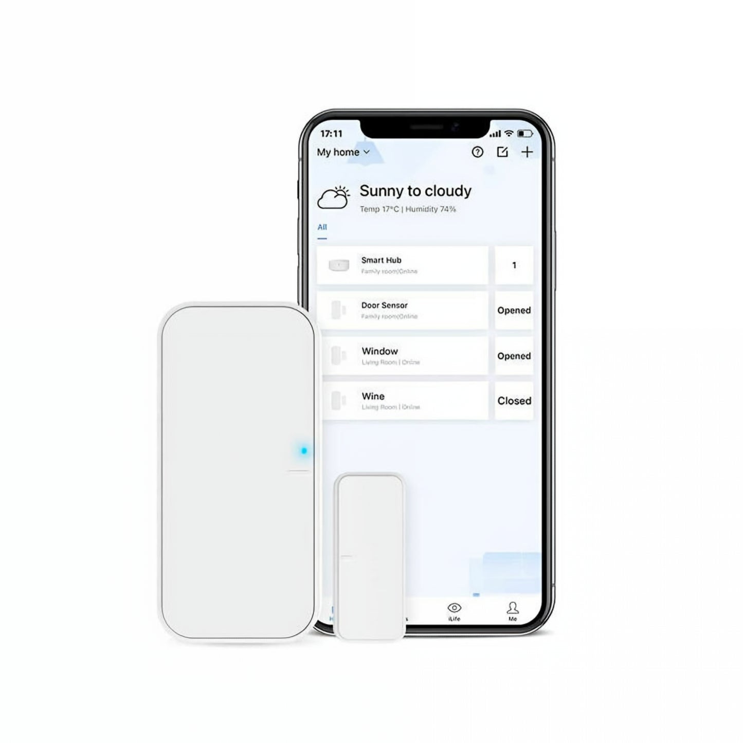 Broadlink DS4 Dør-/Vindussensor med Hub S3, Wi-Fi