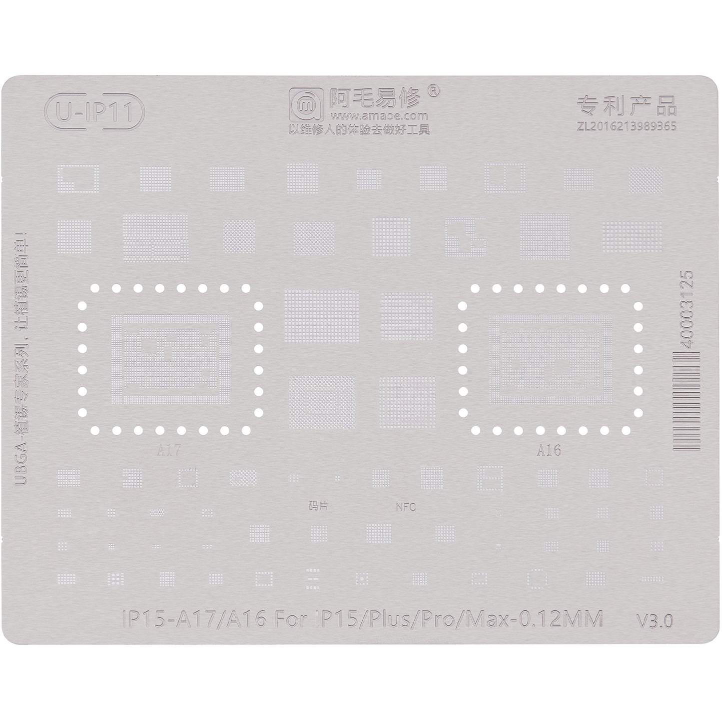 BGA-mal Amaoe U-IP11 for Apple iPhone 15-serien