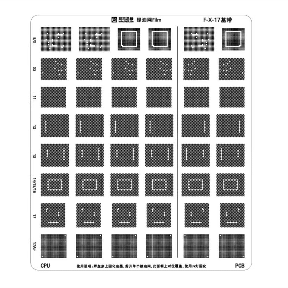 UV-maske mal Amaoe for Apple iPhone XS - 17 Air Series, IC