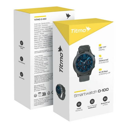 Smartklokke Titmo O-100 Call, Svart