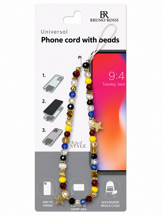 Telefonreim med perler Bruno Rossi BT-22, flerfarget