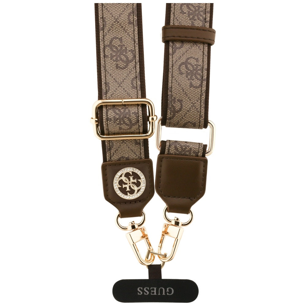 Telefonsnor Guess 4G Strass Metal Logo, Brun