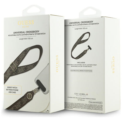 Telefonsnor Guess 4G Strass Metal Logo, Brun