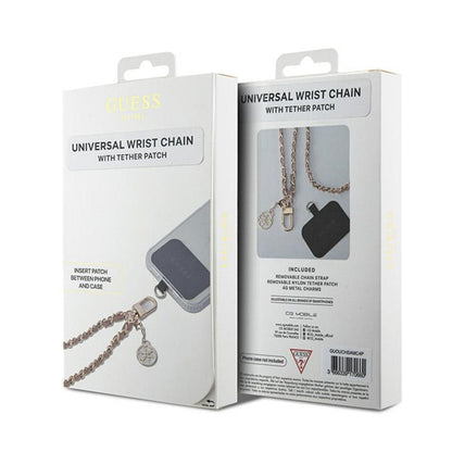 Guess Saffiano 4G Charm Telefon Snor, Svart