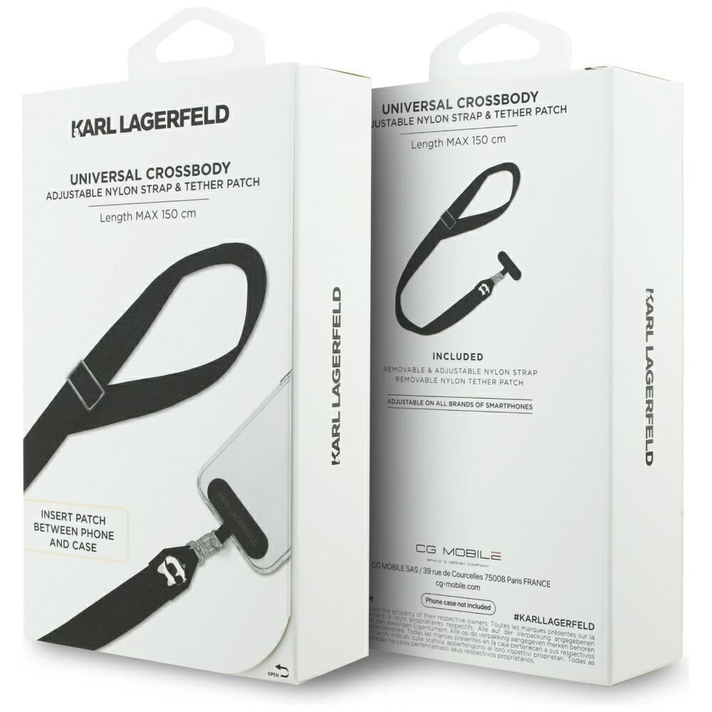 Karl Lagerfeld Choupette Metal Logo Telefon Snor, Svart