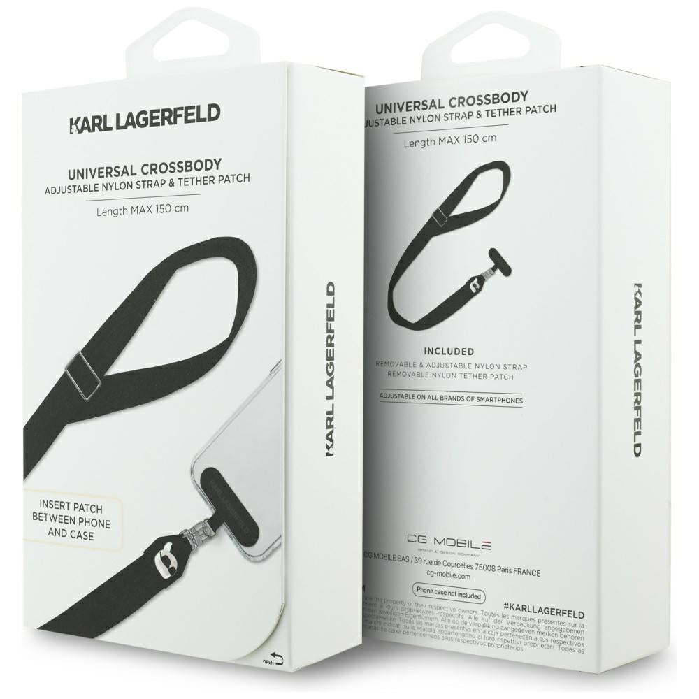 Karl Lagerfeld Telefon Snor Karl Metal Logo, Svart