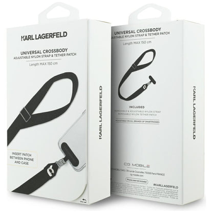 Karl Lagerfeld Telefon Snor Karl Metal Logo, Svart
