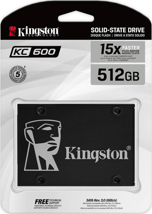 Solid State Drive (SSD) Kingston KC600, 512GB, 2.5 tommer, SATA III SKC600/512G