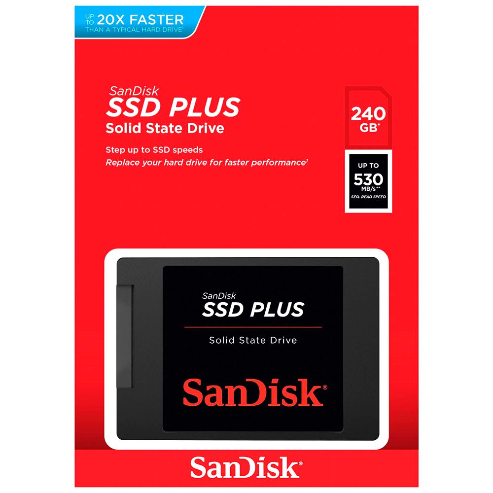 Solid State Drive (SSD) SanDisk Plus, 240GB, 2,5 tommer, SATA III SDSSDA-240G-G26