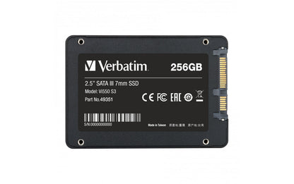 Solid State Drive (SSD) Verbatim VI550 S3, 256GB, 2,5 tommer, SATA III 49351