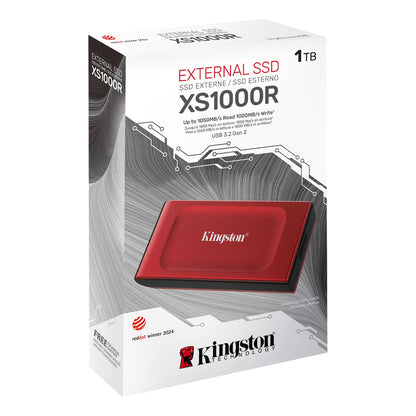 Solid State Drive (SSD Ekstern) Kingston XS1000, 1TB, Rød SXS1000R/1000G