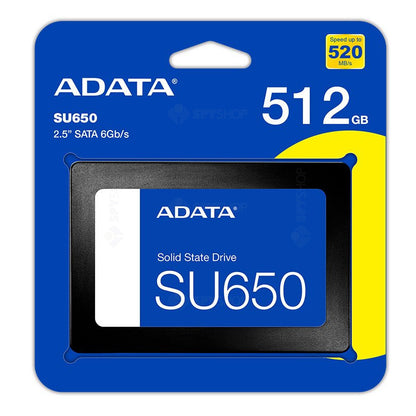 Solid State Drive (SSD) Adata SU650, 512GB, 2,5 tommer, SATA III ASU650SS-512GT-R