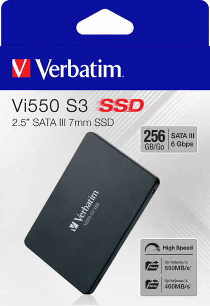 Solid State Drive (SSD) Verbatim VI550 S3, 256GB, 2,5 tommer, SATA III 49351