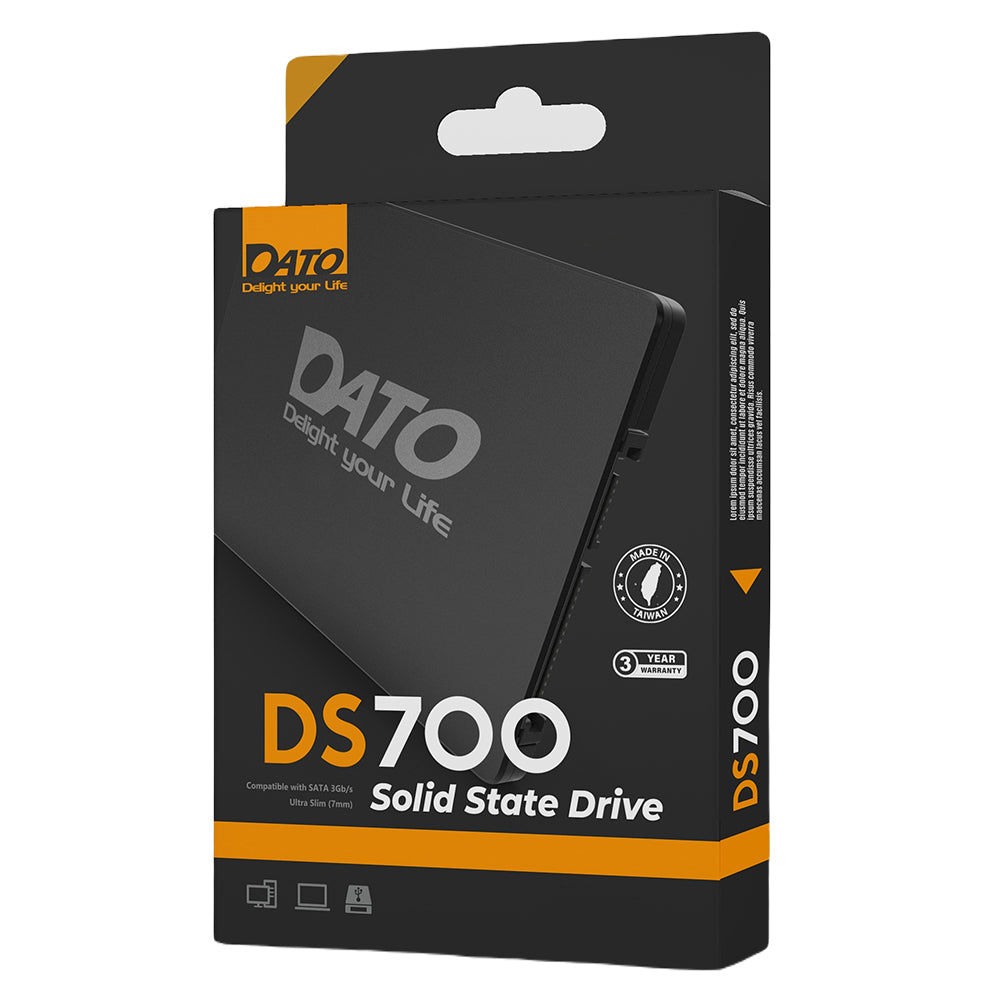 Solid State Drive (SSD) Dato, 2,5 tommer, 4TB, SATA III, Svart DS700SSD-4TB