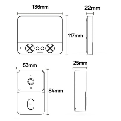 Ringeklokke Yesido KM27, Wi-Fi, 2K, Hvit