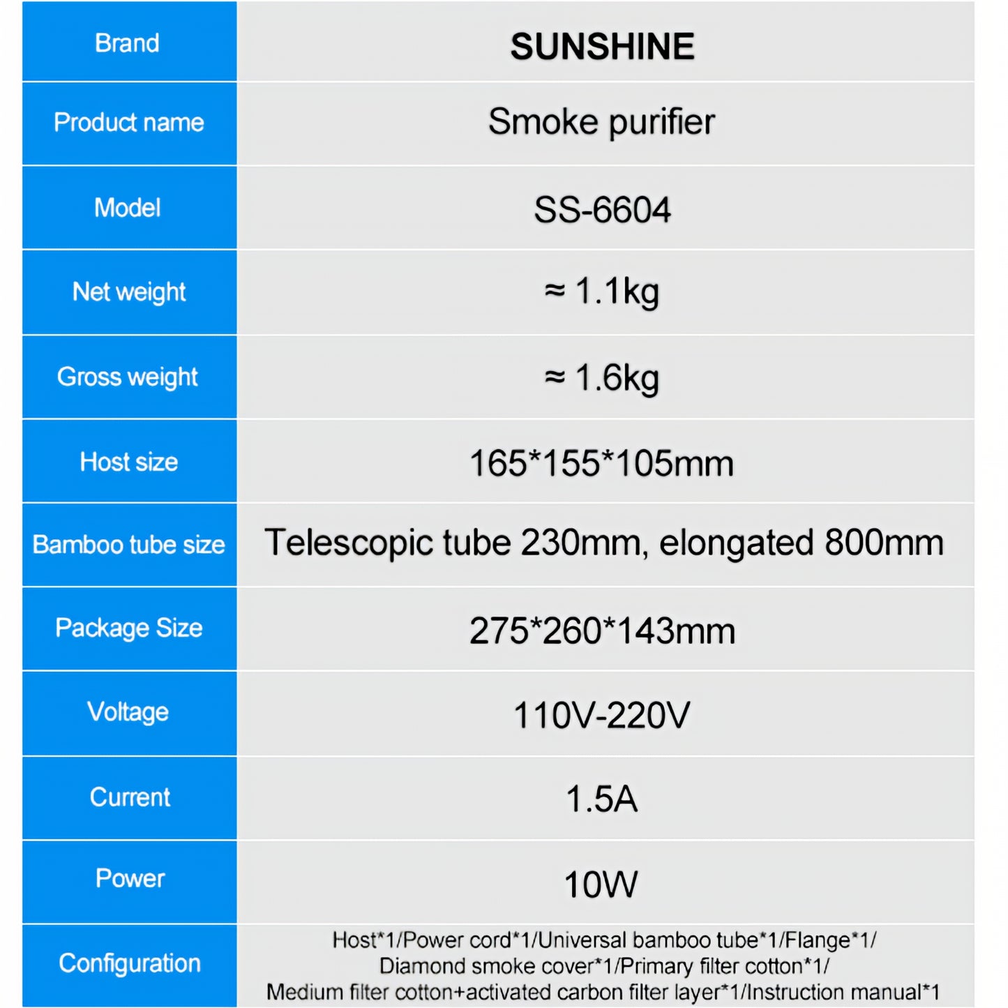 Filtrerings- / Avgassstasjon Sunshine SS-6604