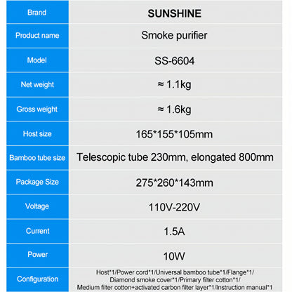 Filtrerings- / Avgassstasjon Sunshine SS-6604