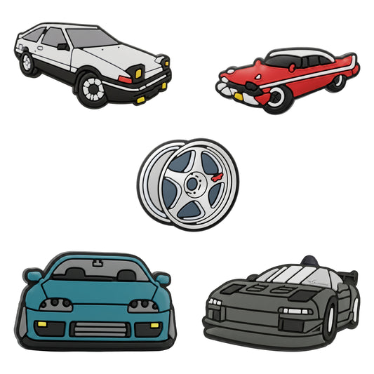 3D OEM Fast Cars-klistremerke for telefon-/nettbrettdeksel, sett med 5 stk, flerfarget