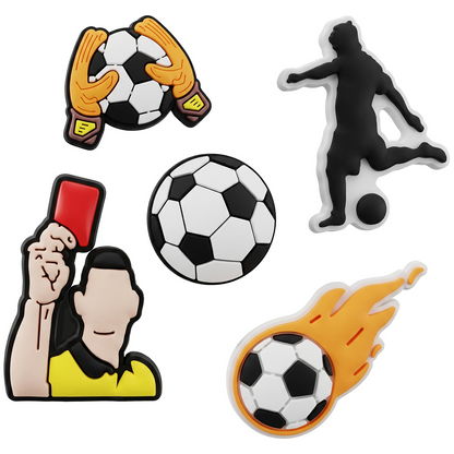 3D OEM Fotballklistremerke for Telefon-/Nettbrettdeksel, Sett med 5 stk, Flerfarget
