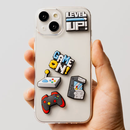 3D OEM GameOn-klistremerke for telefon-/nettbrettdeksel, sett med 5 stk, flerfarget
