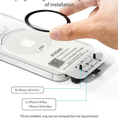 ESR HaloLock Metallisk Sticker, Sett med 2 stykker, Svart Sølv