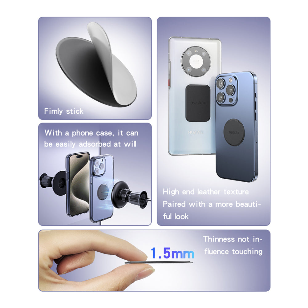 Sticker Metalic Yesido C207 2in1, Svart