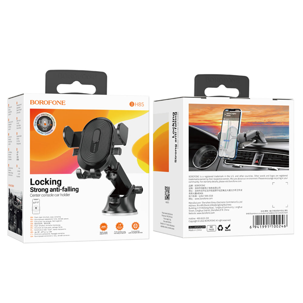 Bilholder Borofone BH85 Experience, 4.7 tommer - 7 tommer, Svart