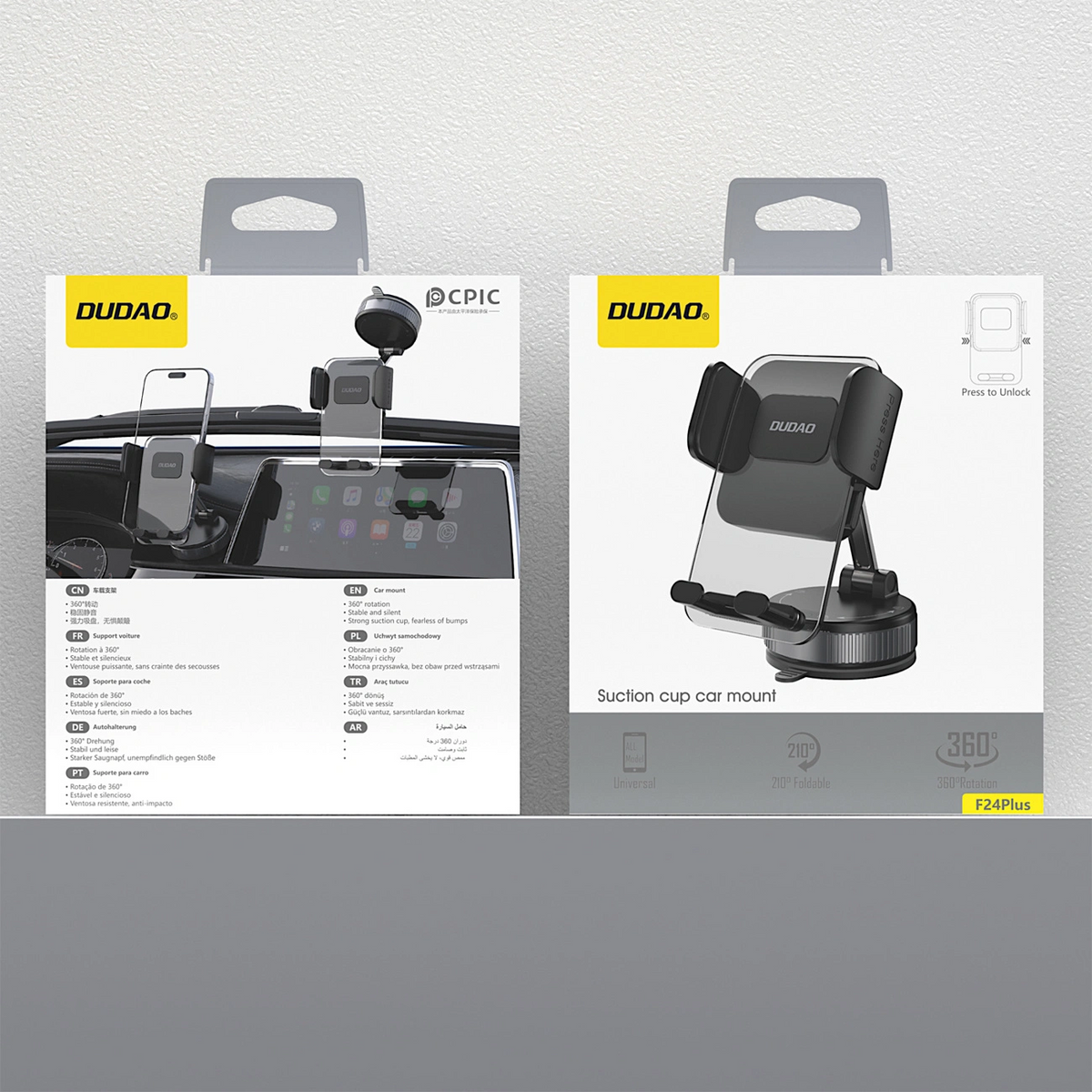 Dudao F24Plus Bilholder, Universal, Svart