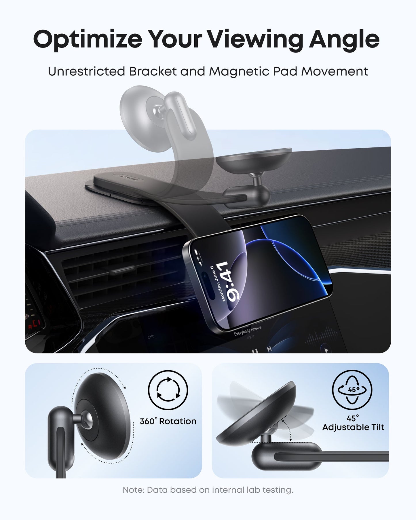 Magnetisk Bilholder Anker Nano, Universal, Svart A9110H11