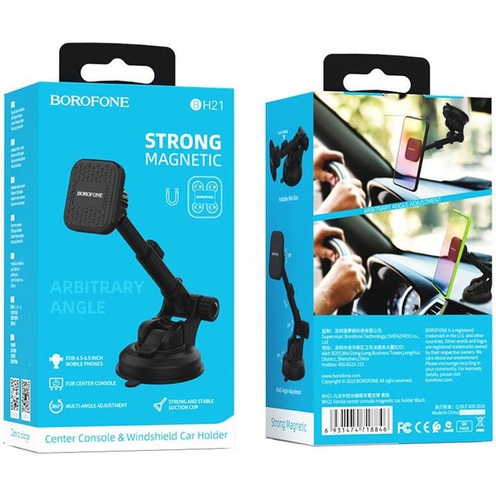 Magnetisk Bilholder Borofone BH21 Vanda, Universal, Svart