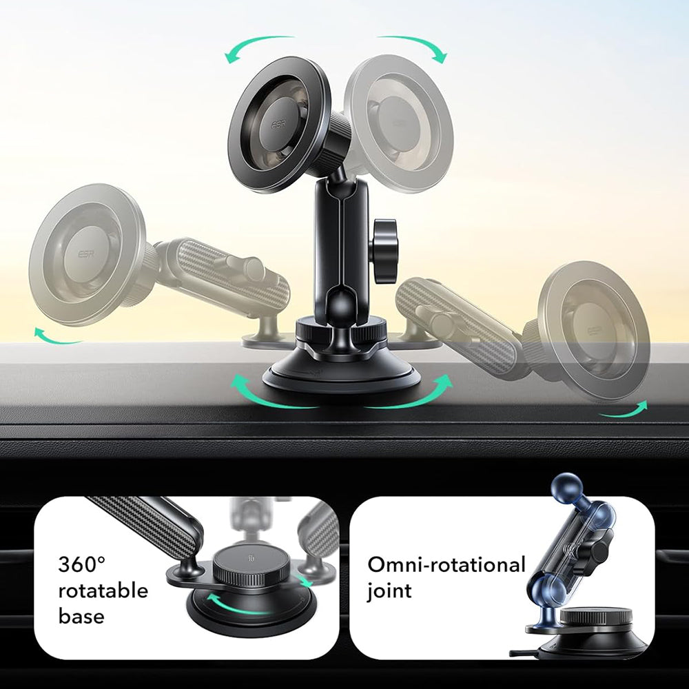 Magnetisk Bilholder ESR OmniLock Dash, Universal, Svart