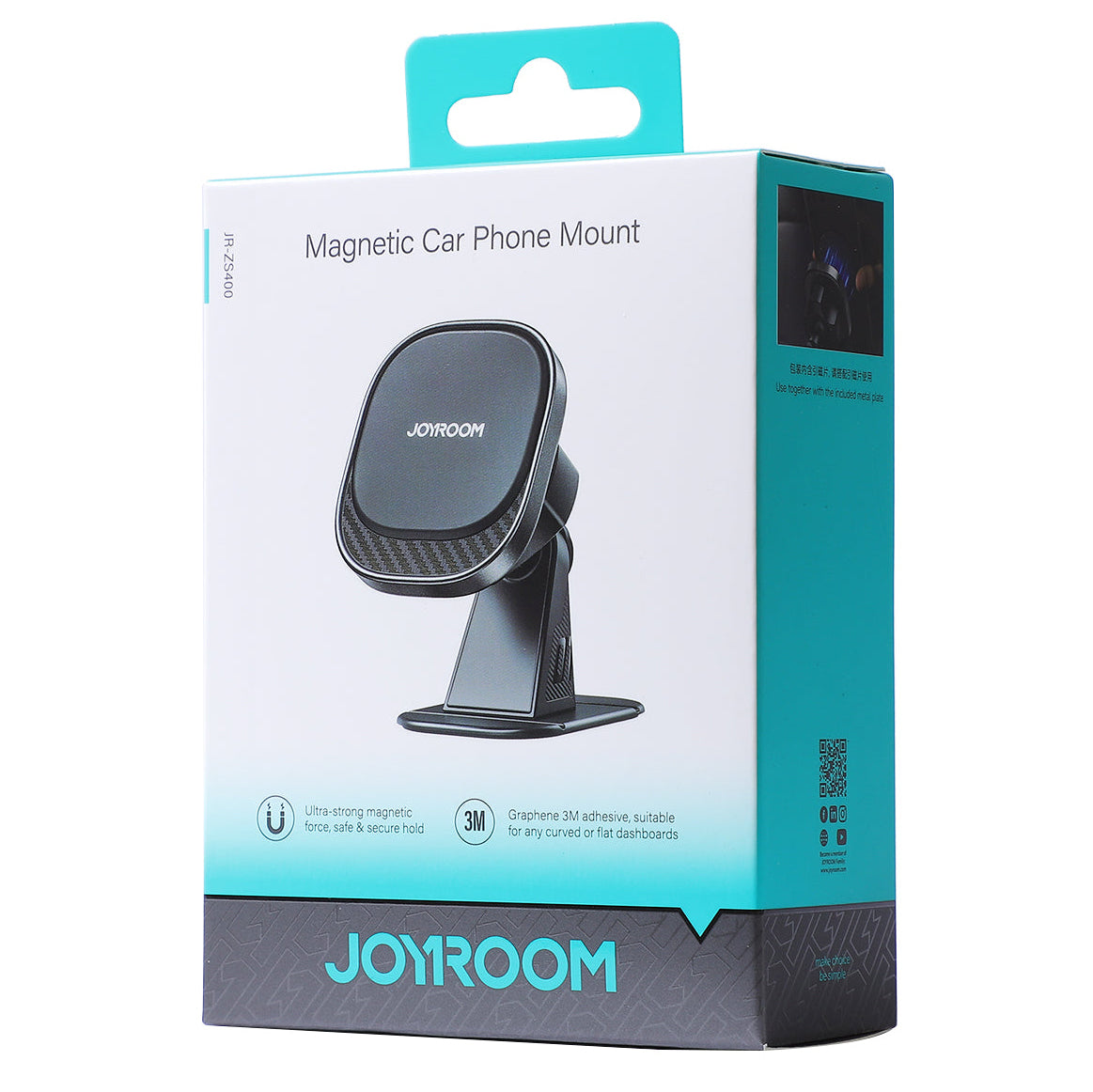 Joyroom JR-ZS400 Magnetisk bilholder, universal, svart 