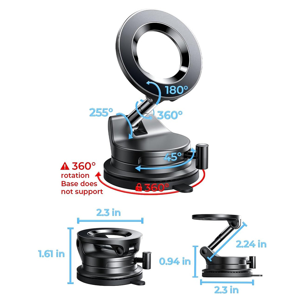 Lisen A608 Magnetisk Bilholder, 4 tommer - 7 tommer, Svart