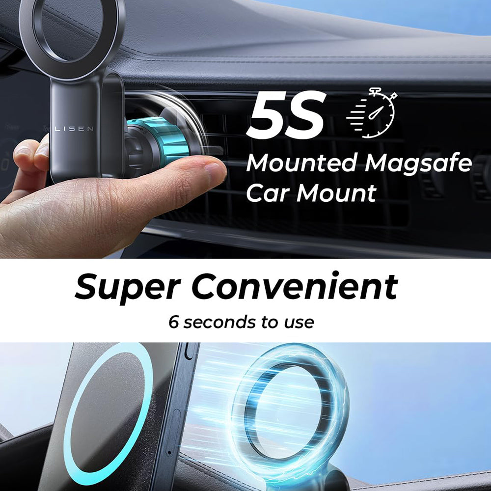 Magnetisk Bilholder Lisen, Universal, Svart YL0224050012