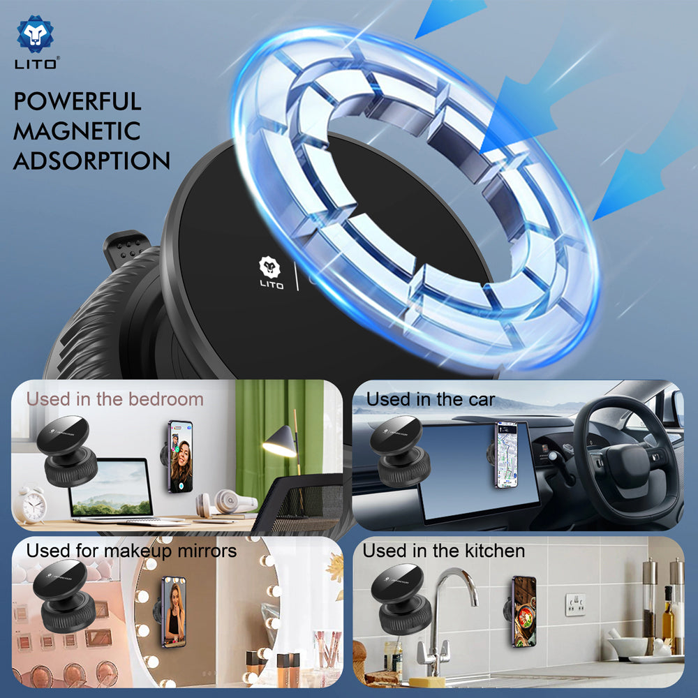 Magnetisk Bilholder Lito LT-W12, Universal, Svart