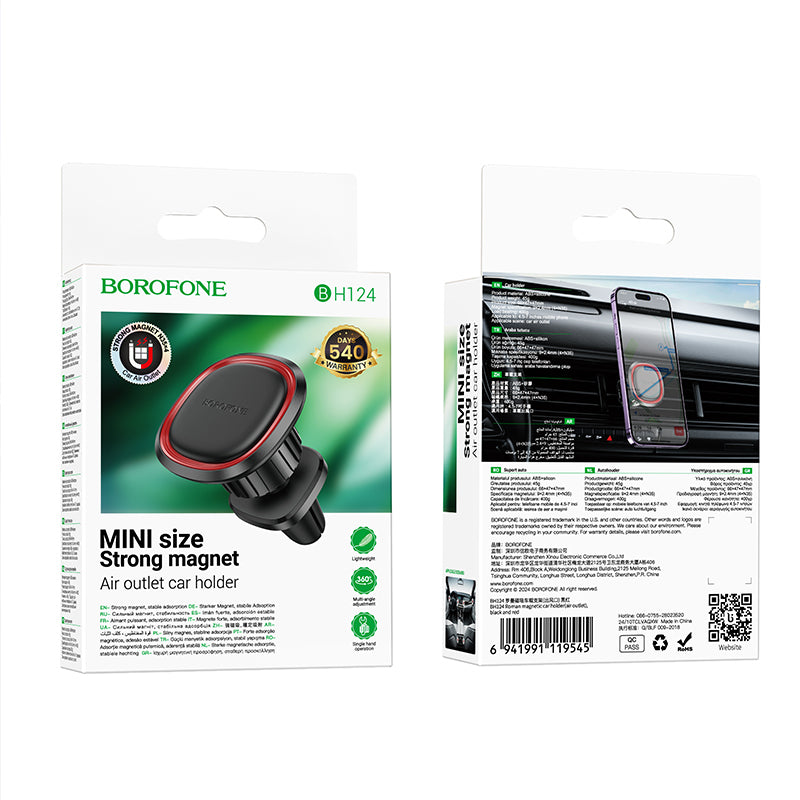 Magnetisk Bilholder Borofone BH124 Roman, Universal, Svart