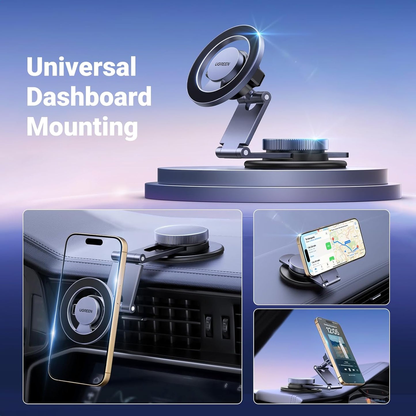 Magnetisk Bilholder UGREEN LP865, Universal, Svart
