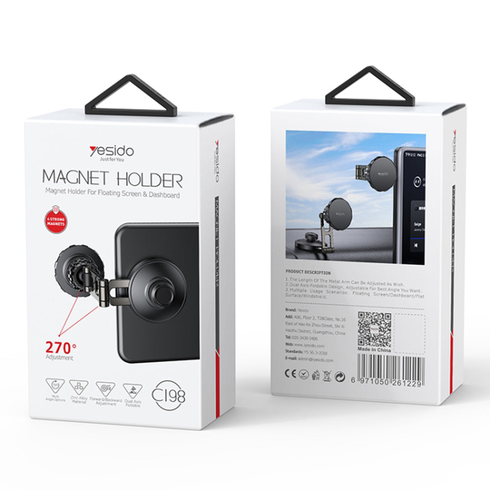 Magnetisk Bilholder Yesido C198, Universal, Grå