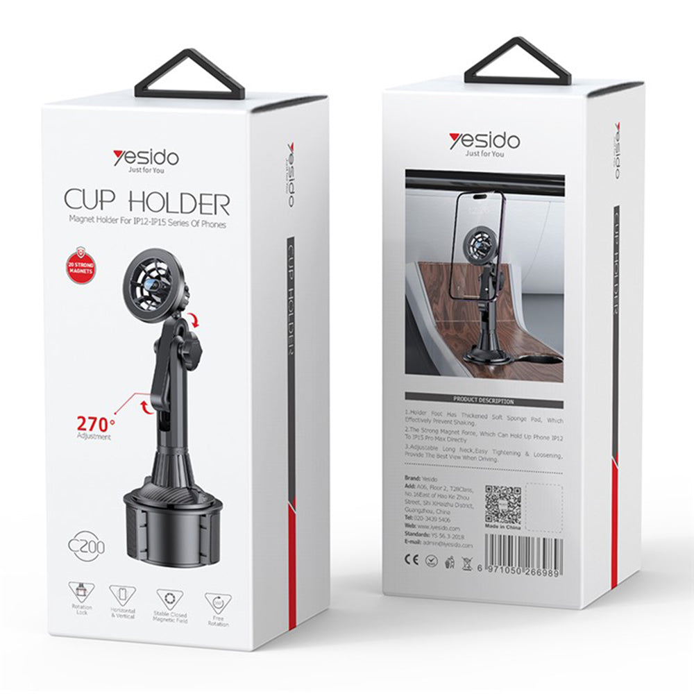 Magnetisk Bilholder Yesido C200, Universal, Svart