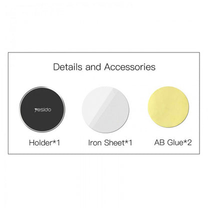 Magnetisk Bilholder Yesido C38, Universal, Svart