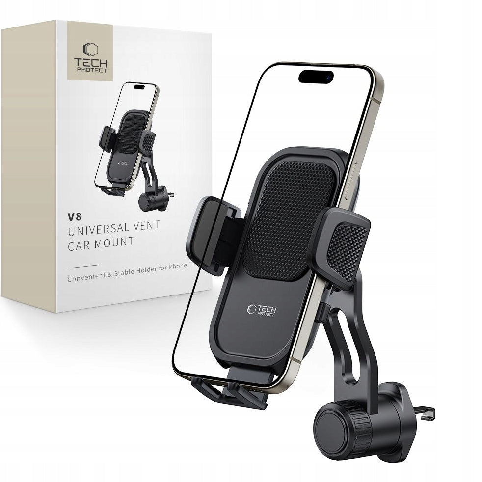 Bilholder Tech-Protect V8 Rotary Vent, Universal, Svart