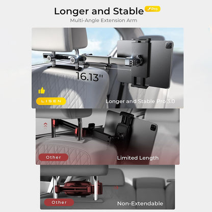 Bilhodestøtte Lisen for Telefon / Nettbrett, 4.7inch - 12.9inch, Svart YL0423090004