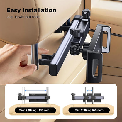 Bilholder for Nakkestøtte UGREEN LP904 (55443), 4.7 tommer - 9.8 tommer, Svart