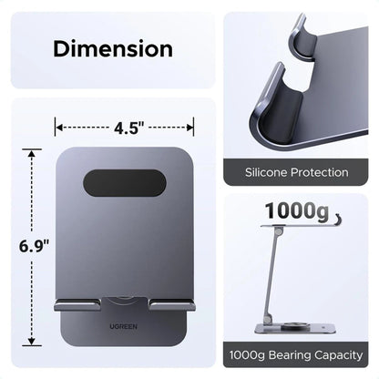 UGREEN LP894 (45860) Bordholder for Telefon / Nettbrett, 4 tommer - 13 tommer, Grå