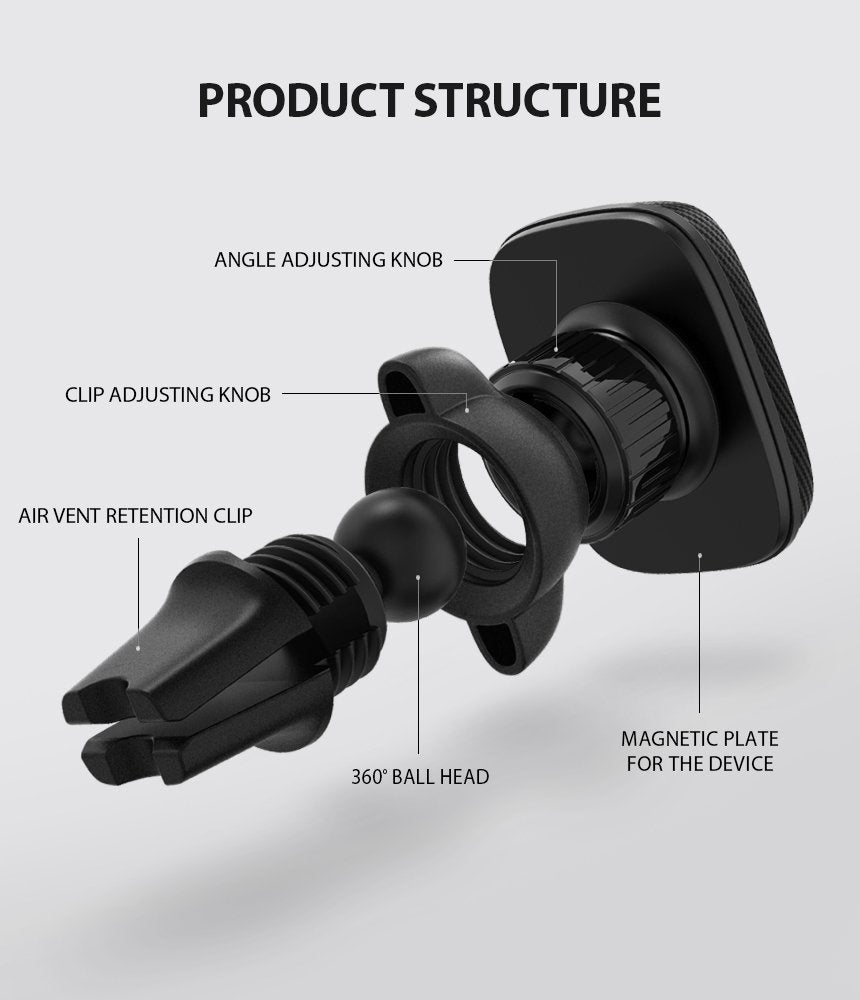 Ringke Power Clip magnetisk bilholder, universell, svart