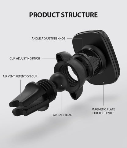 Ringke Power Clip magnetisk bilholder, universell, svart