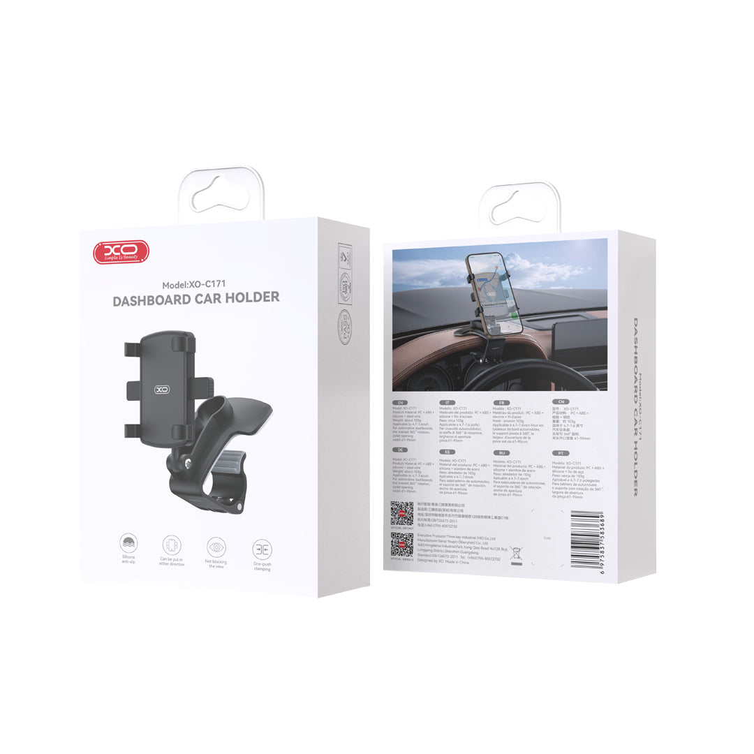 Bilholder XO Design C171, 4.7 tommer - 7.6 tommer, Svart