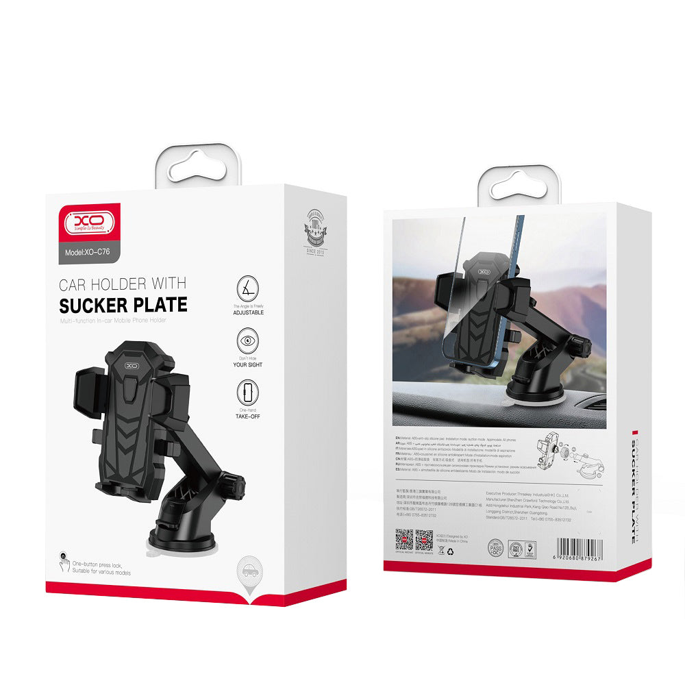 Bilholder XO Design C76, 4 tommer - 7 tommer, Svart