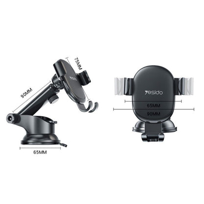 Bilholder Yesido C120, 4 tommer - 6,5 tommer, Svart